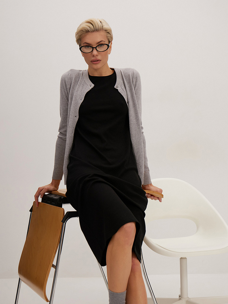 Платье в рубчик Basic Черный_14276