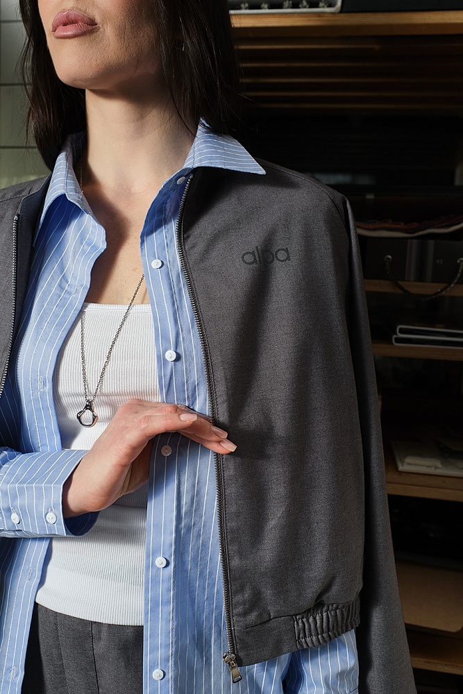 Рубашка голубая из хлопка полоска Fresh_19133