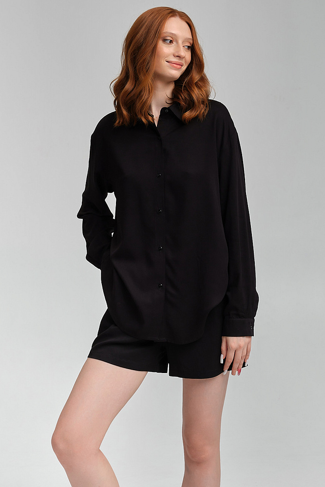 Шорты из струящегося штапеля Pretty Черный_9023