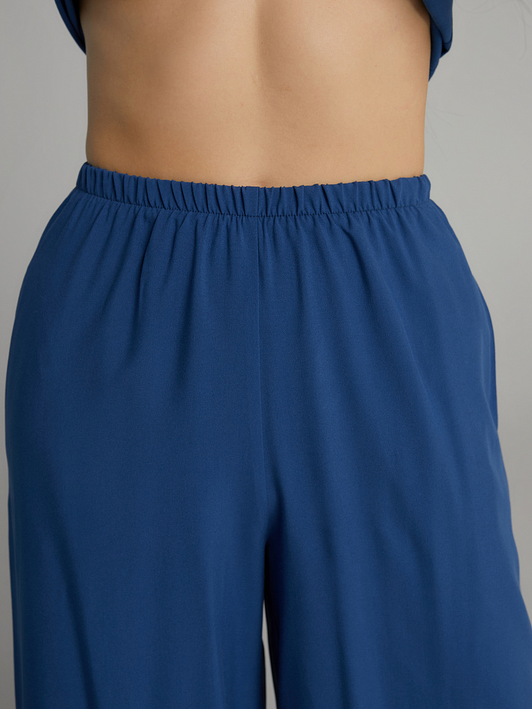 Кюлоты из струящегося штапеля Pretty Лазурно-синий_10336