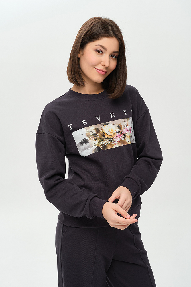 Свитшот из футера Art place Графит/Роза_14487