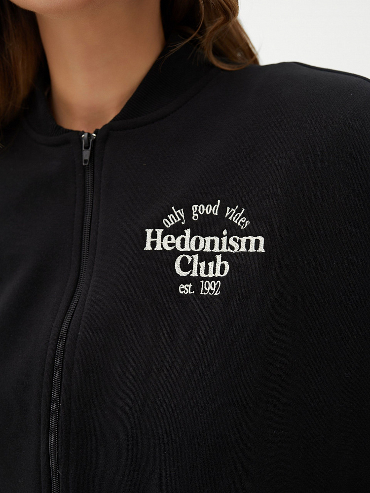 Бомбер из футера Jessy Черный_11408