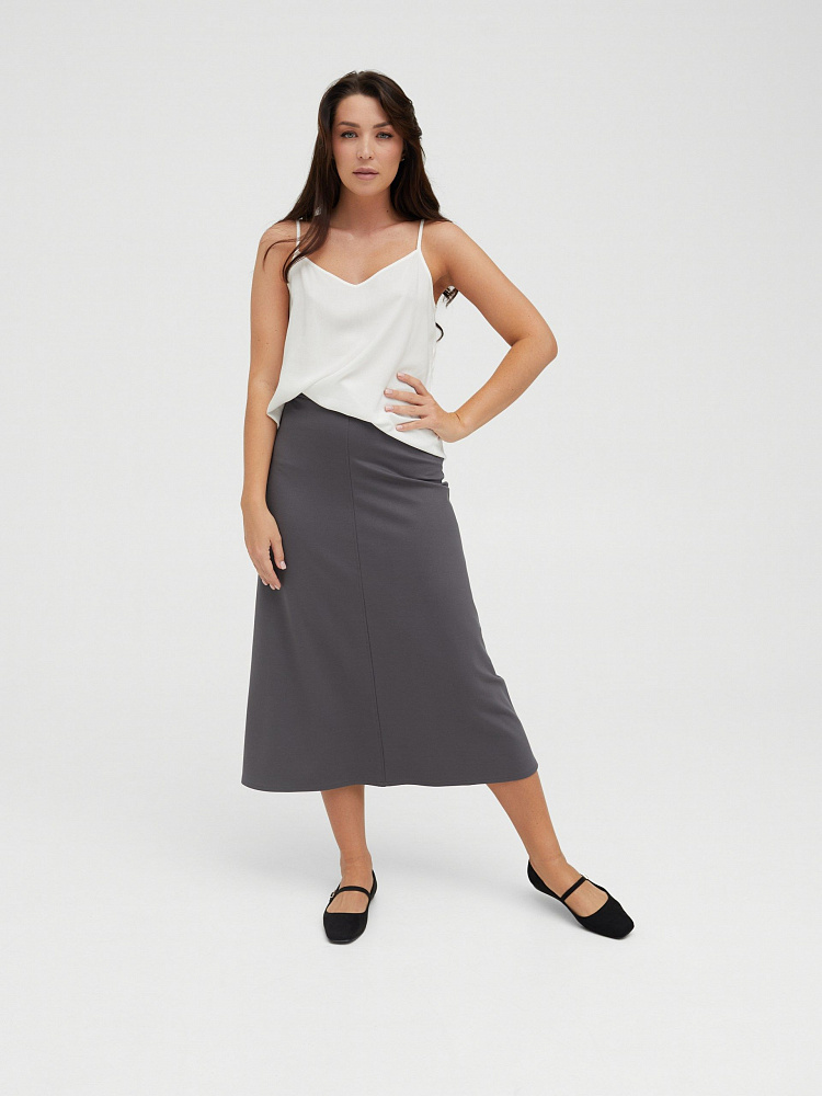 Юбка трапеция Jersey Графит_11981