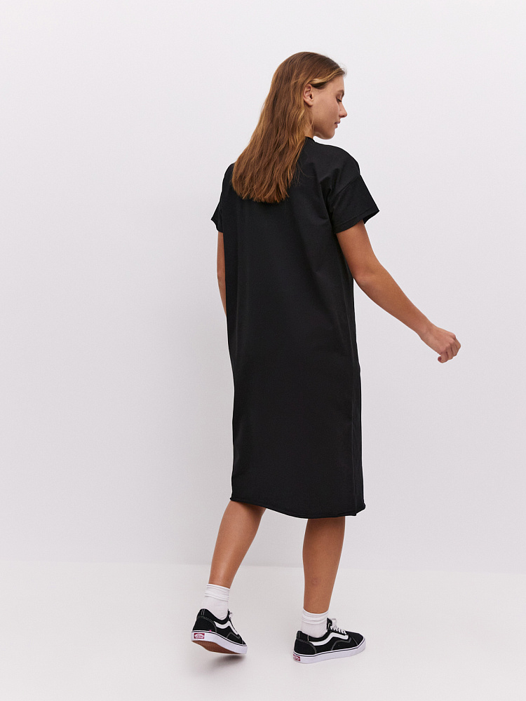 Платье длинное из футера Urban chic Черный_10715