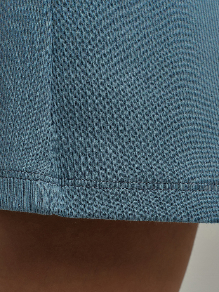 Платье в рубчик Basic Дымчато-голубой_10741