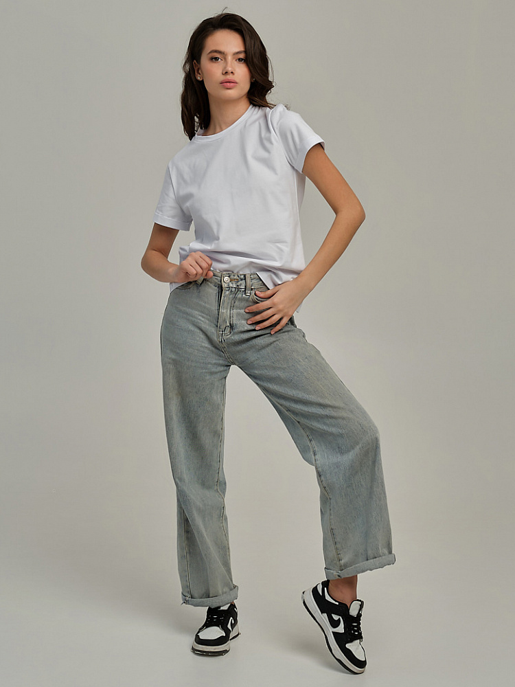 Футболка из эластичного хлопка Nelly Белый_11090