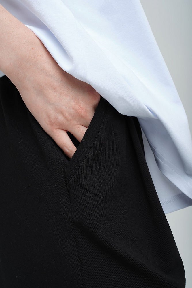 Брюки из эластичного хлопка с карманами Bloom Черный_8699