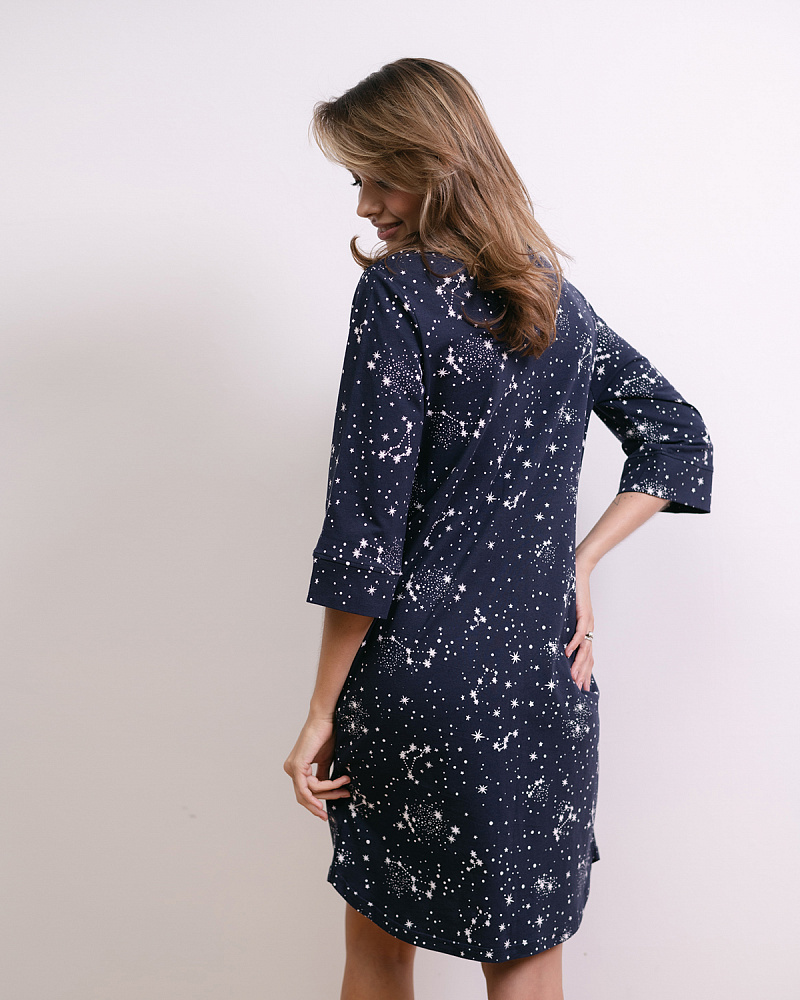 Халат-рубашка из хлопка Slow beauty Созвездия_13067