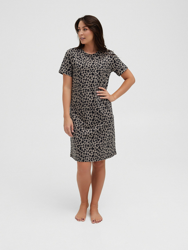 Платье с принтом Kris Серый леопард_11751