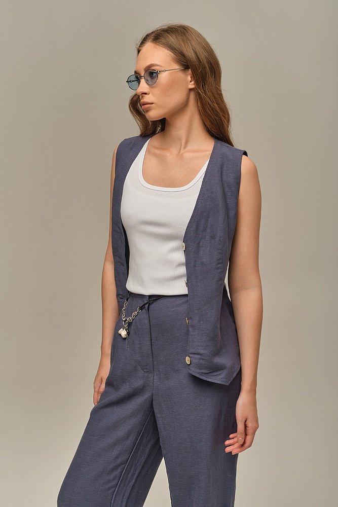 Майка трикотажная в рубчик Flat Белый_16655