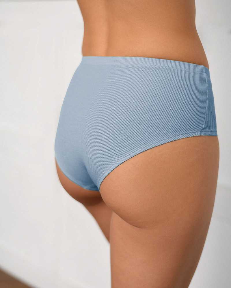 Трусы трикотажные в рубчик Basic Дымчато-голубой_11994