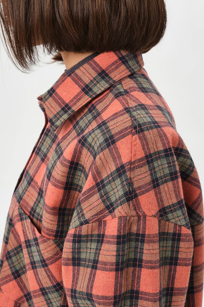 Рубашка в клетку из хлопка City Оранжевая клетка_16932