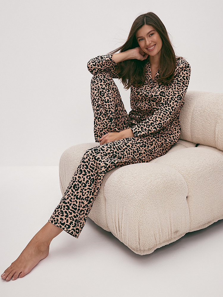 Пижама из хлопка, комплект Slow beauty Леопардовый_13161