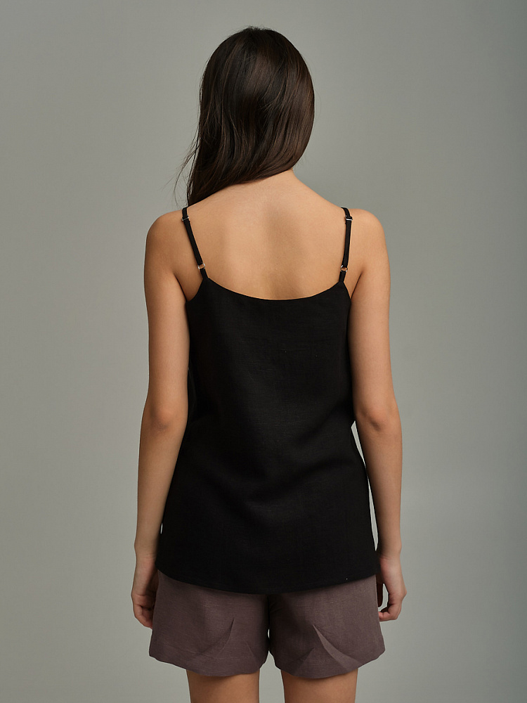 Топ изо льна Sonet Черный_9890