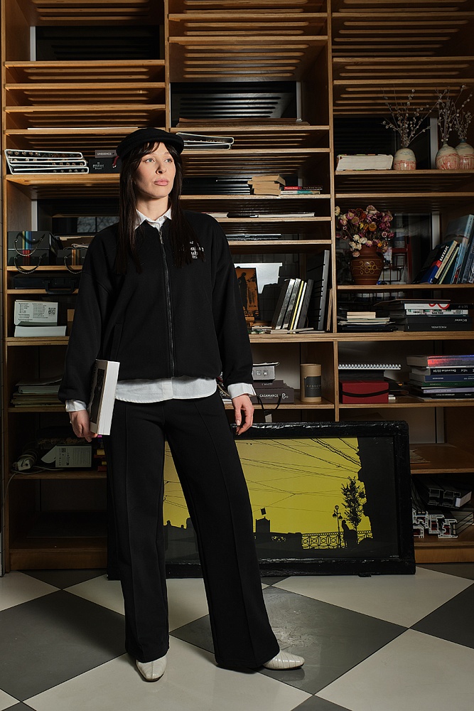 Бомбер из футера Jessy Черный_19176