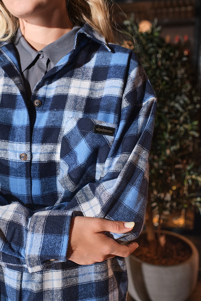 Рубашка в клетку из хлопка City Plus Бел/син/голубая клетка_17661