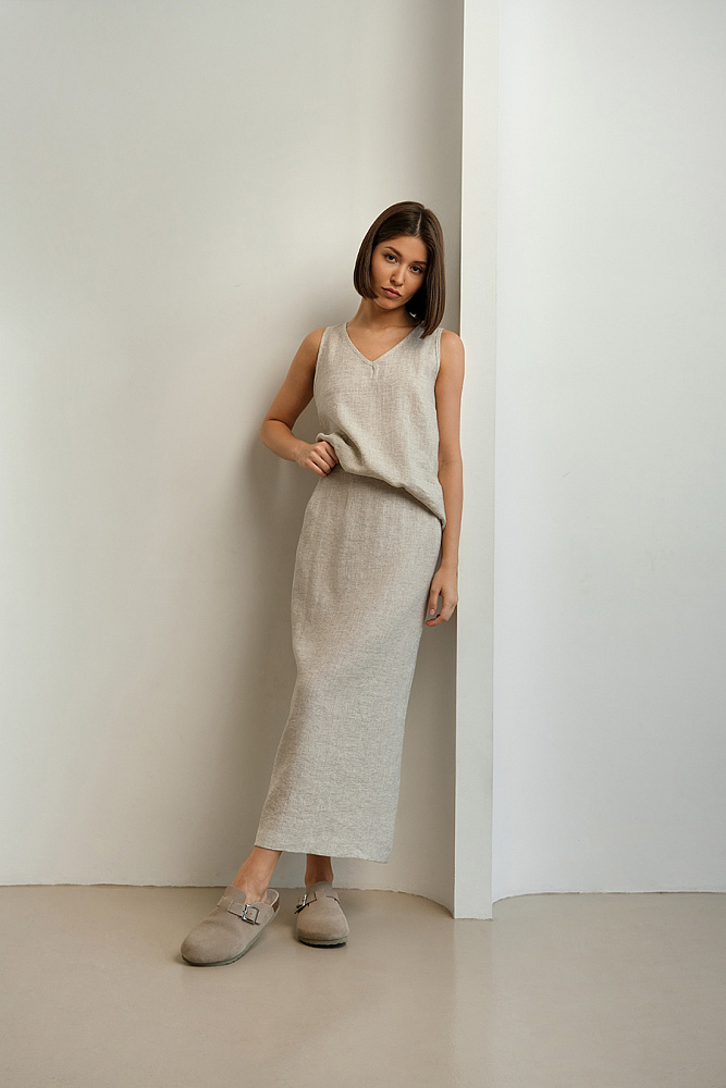Юбка изо льна Sonet Бежевый_14986