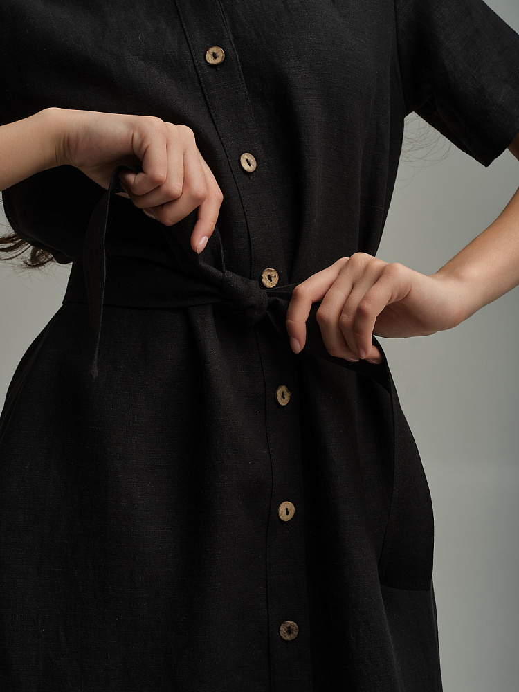 Платье изо льна Sonet Черный_10380