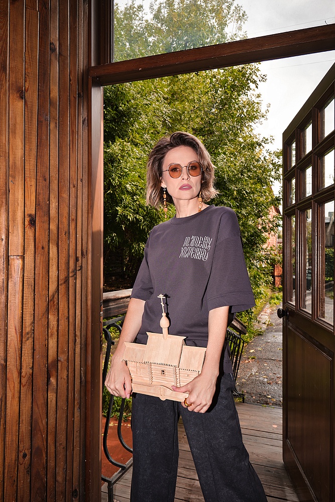 Футболка из хлопка Cotton Shik Графит_17587