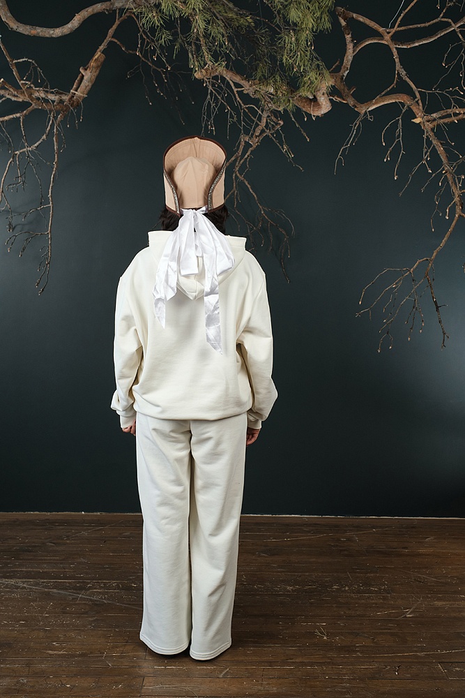 Худи из футера унисекс Altai Экрю/Горы чб_18845