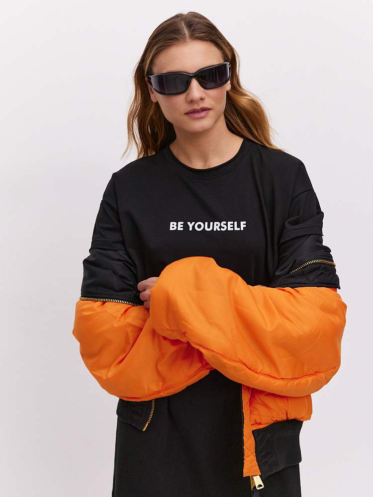 Платье длинное из футера Urban chic Черный_10717