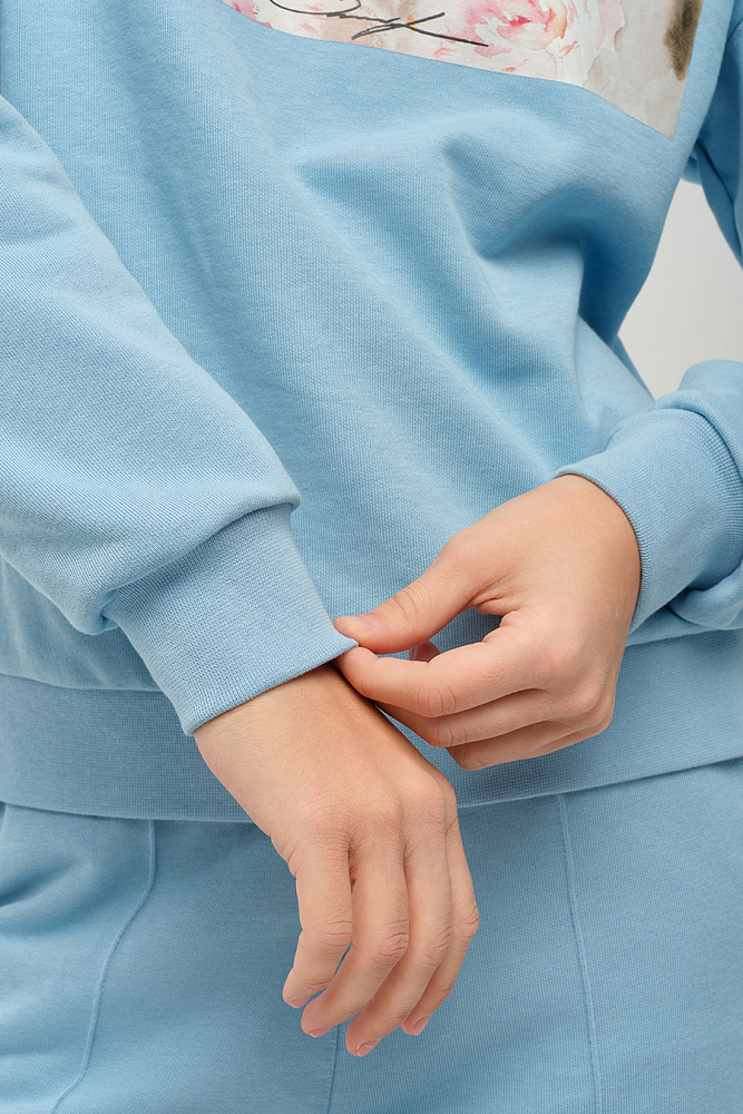 Свитшот из футера Art place Голубой/Пион_14373