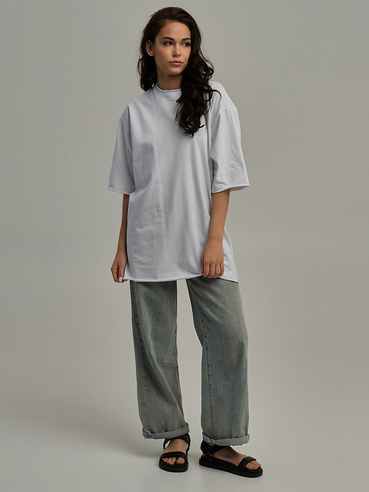 Футболка из эластичного хлопка May Белый_11084