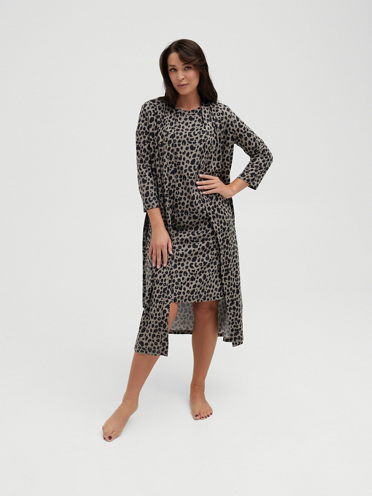 Платье с принтом Kris Серый леопард_11750