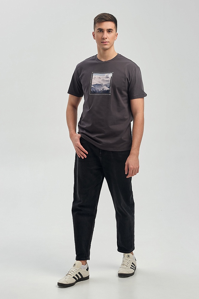 Футболка мужская с принтом Altai man Графит/Пик горы_16734