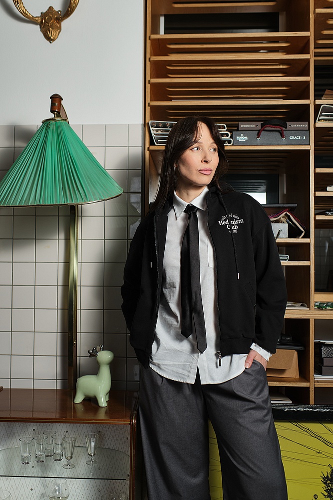 Бомбер из футера Jessy Черный_19170