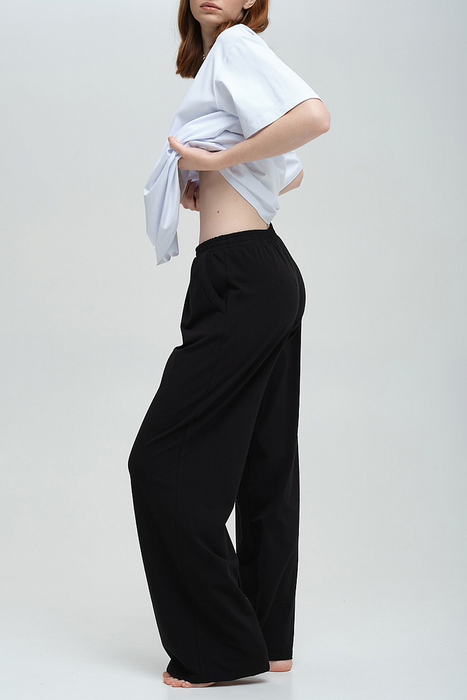 Брюки из эластичного хлопка с карманами Bloom Черный_8697