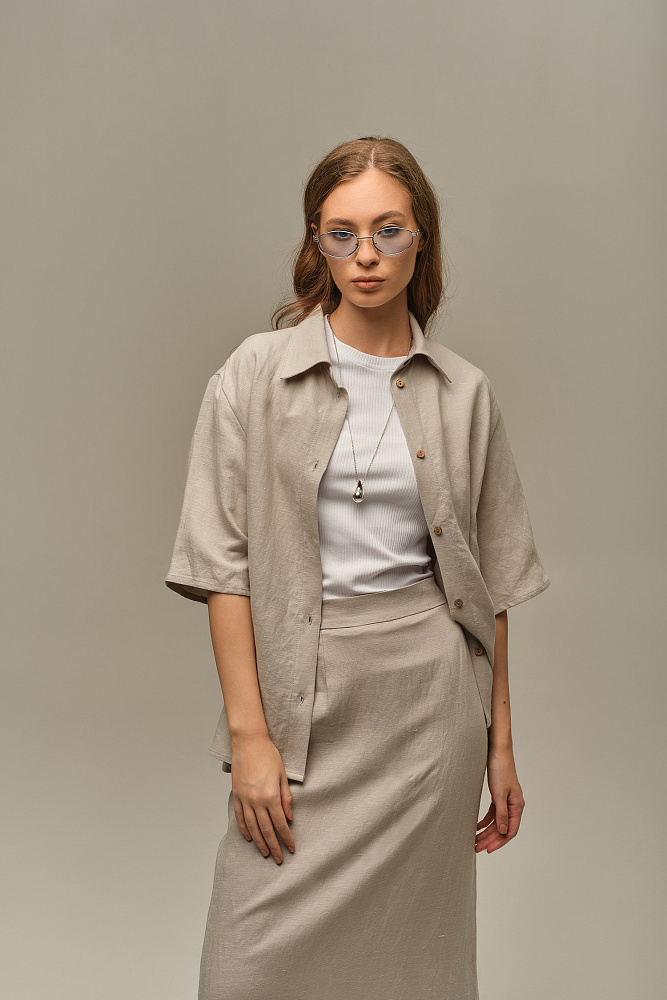 Футболка трикотажная в рубчик Flat Белый_15977