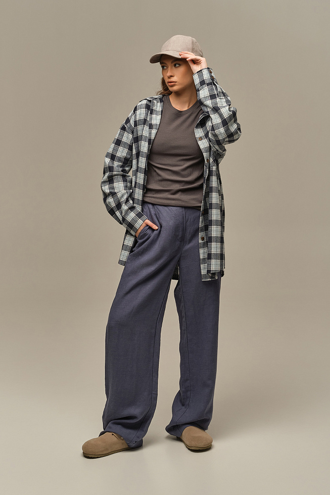 Футболка трикотажная в рубчик Flat Графит_15961