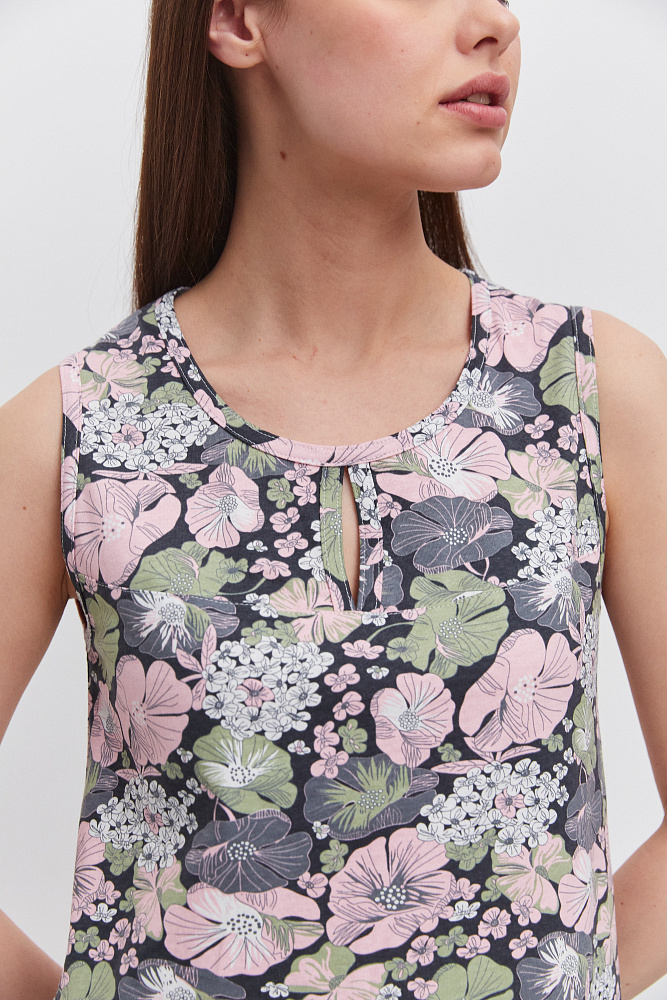 Сорочка из хлопка Cozy time Набивка/Цветы_11238