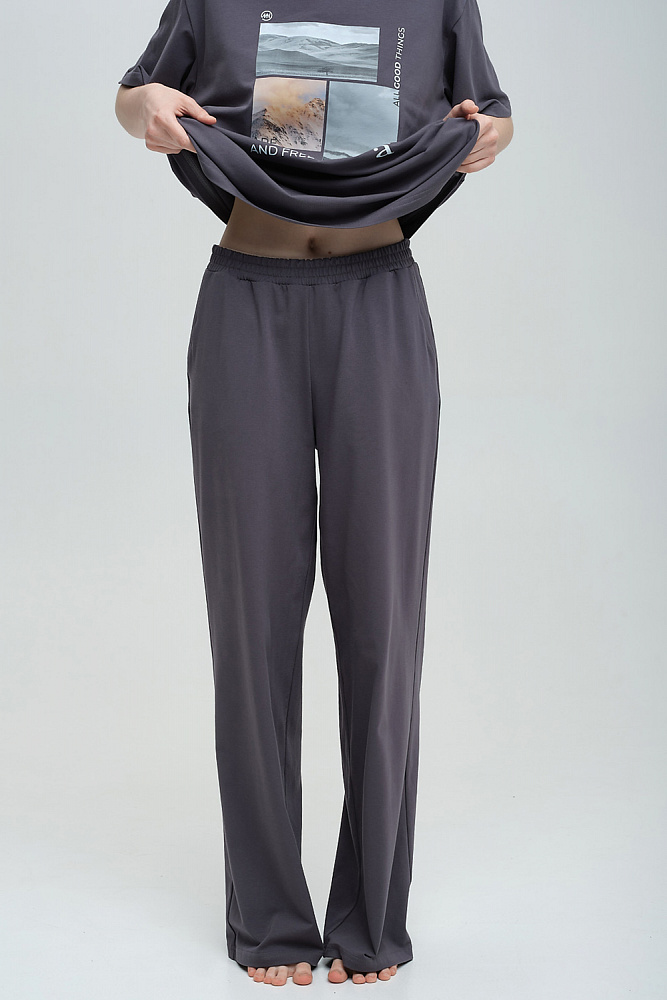 Брюки из эластичного хлопка с карманами Bloom Графит_8533