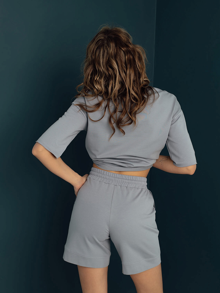 Костюм спортивный из эластичного футера, комплект Urban chic Дымчатый_6118