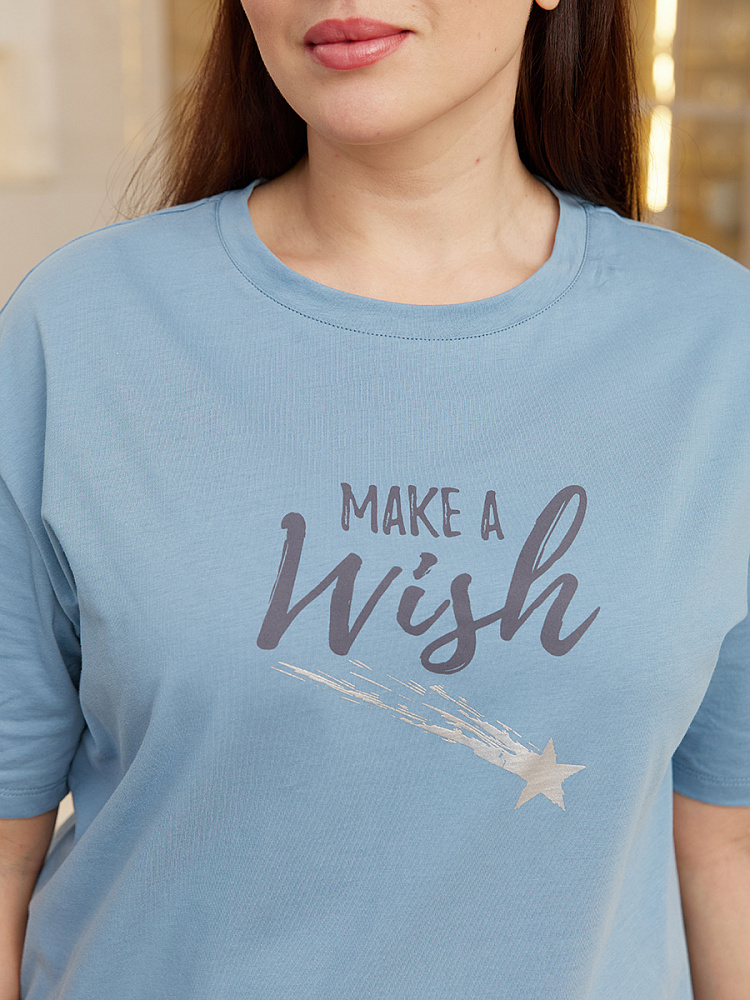 Пижама трикотажная, комплект Slow Dreams Голубой/Звезды на синем_13955