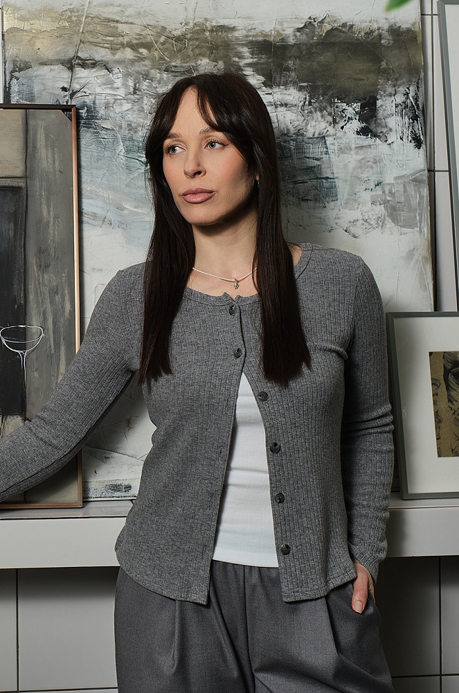 Кардиган Cozy Soft Серый меланж_19161