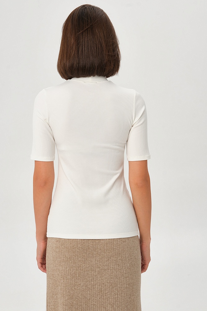 Футболка трикотажная в рубчик Flat Молочный_16896