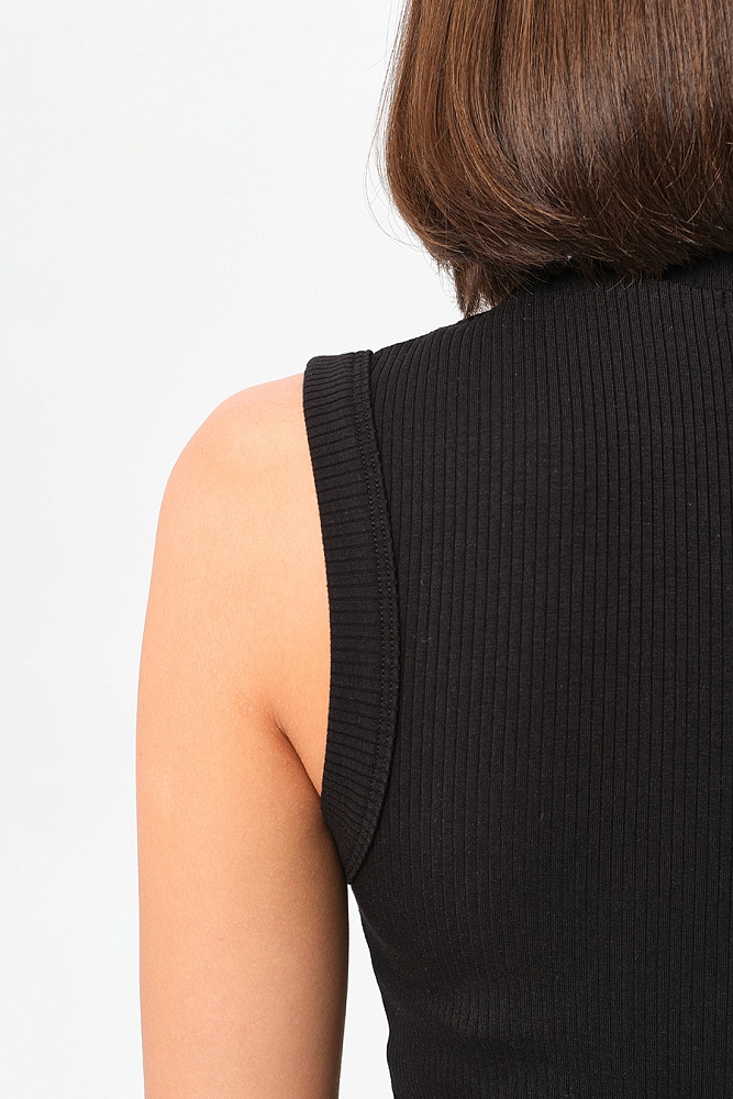 Майка со стойкой Flat Черный_16845