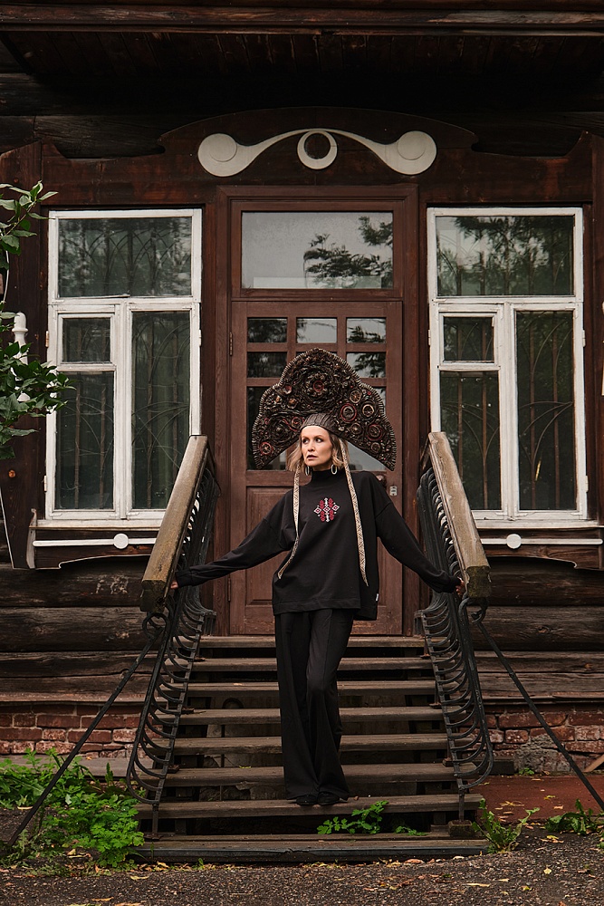 Лонгслив из футера Future Черный_17099