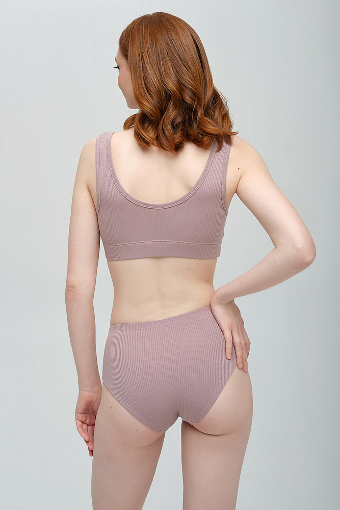 Трусы трикотажные в рубчик Пудра Basic_8433