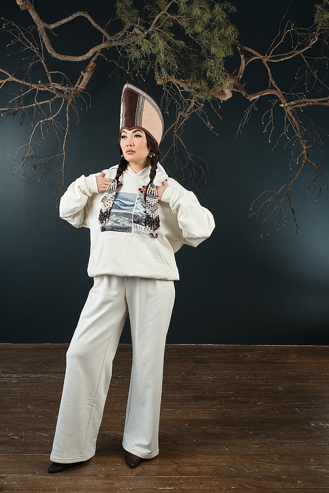 Брюки из футера Weekend Экрю_18912