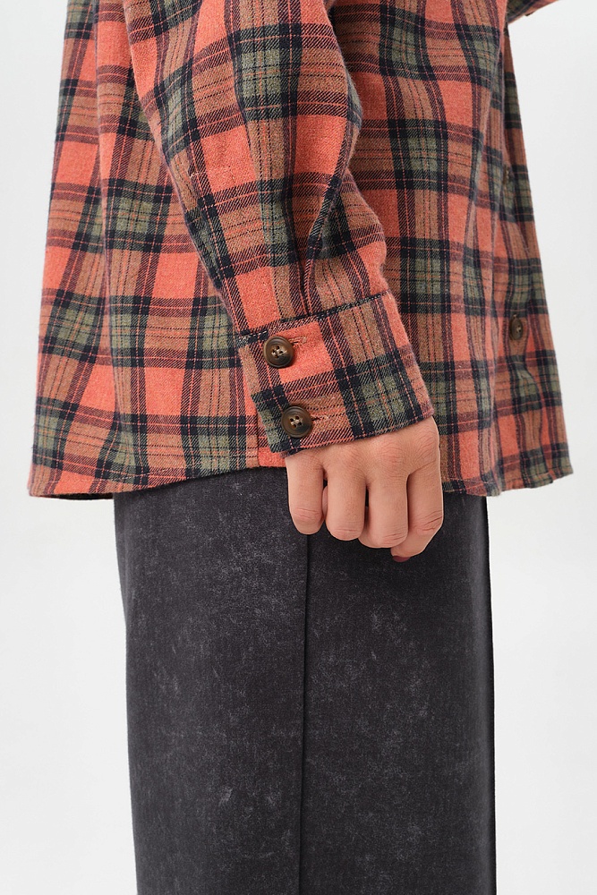 Рубашка в клетку из хлопка City Оранжевая клетка_16921