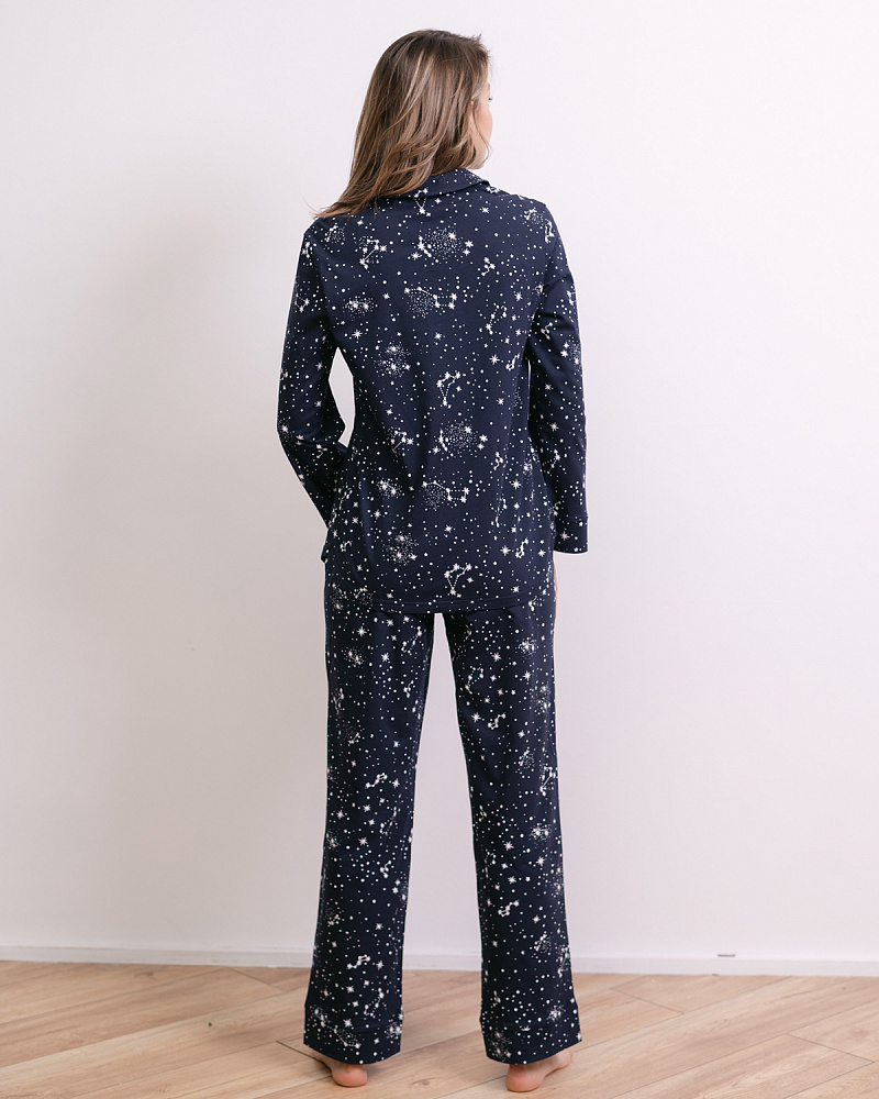 Рубашка с длинным рукавом из хлопка Slow beauty Созвездия_4209