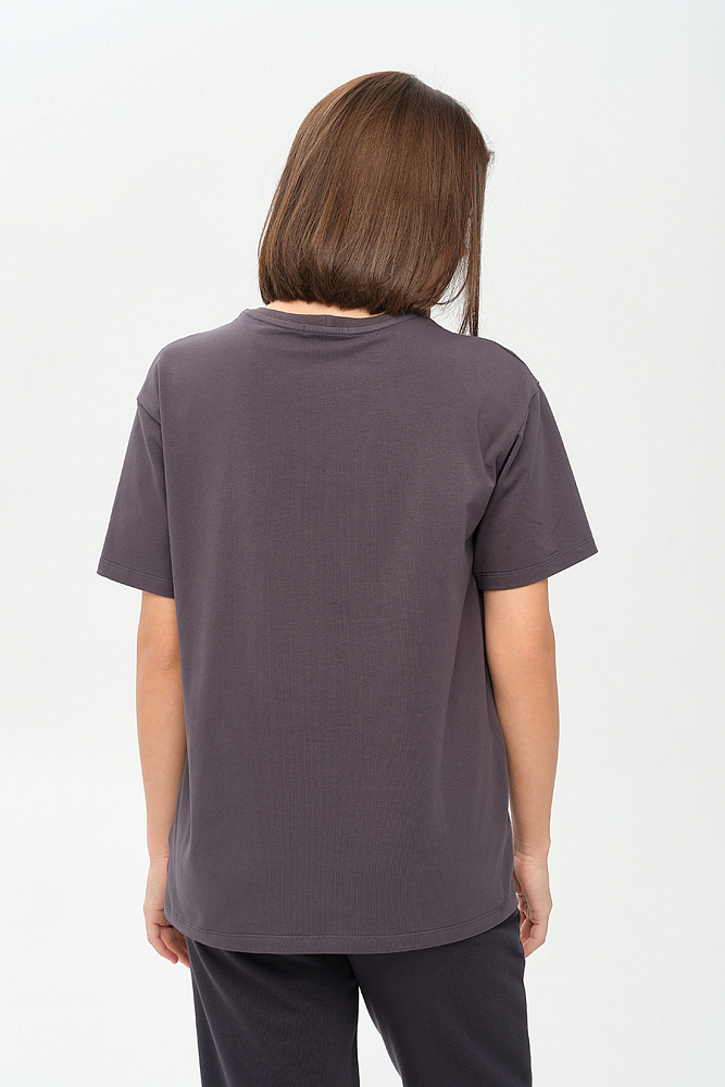 Футболка с принтом Limit Графит/Ирис_14515