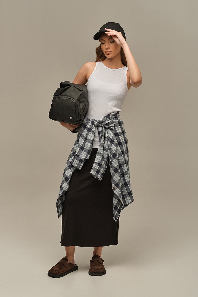 Майка Американка трикотажная в рубчик Flat Белый_16071