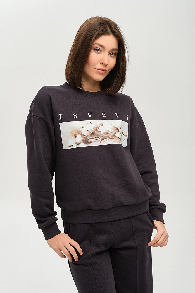 Свитшот из футера Art place Графит/Хлопок_14464