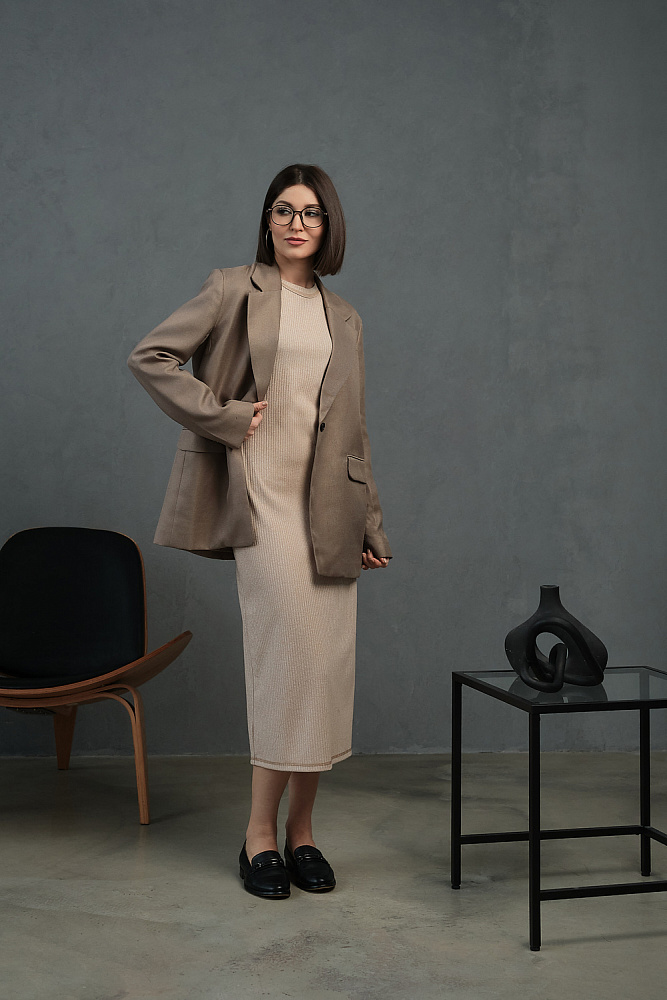 Платье майка длинное без рукава Ribi Молочный_13532