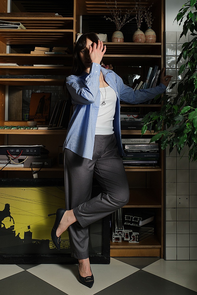 Брюки прямые Chic Серый_19216